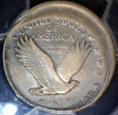 1917 Standing Liberty Quarter off-center mint error showing partial blank planchet at the coin's edge