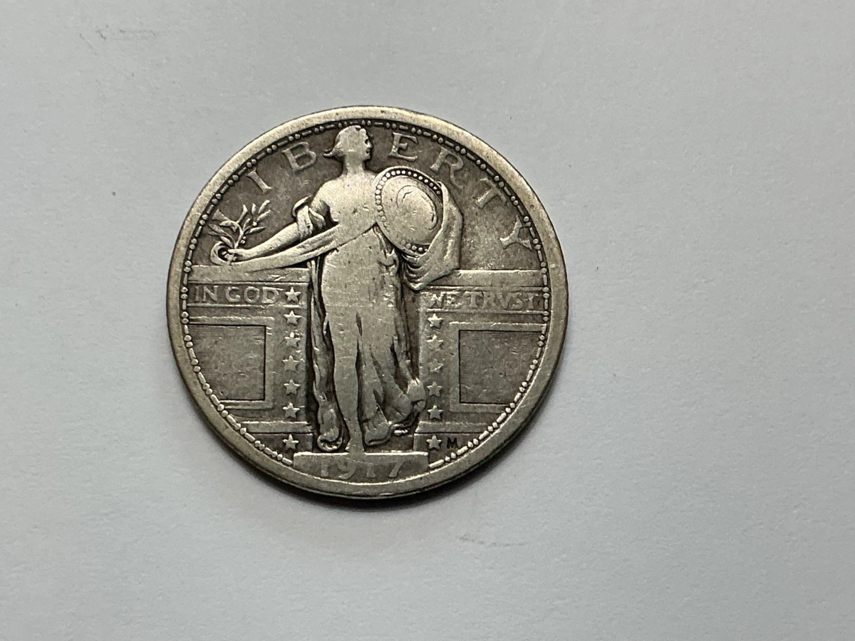 1917 Standing Liberty Quarter Type 1 versus Type 2 side by side comparison showing bare breast versus chain mail obverse